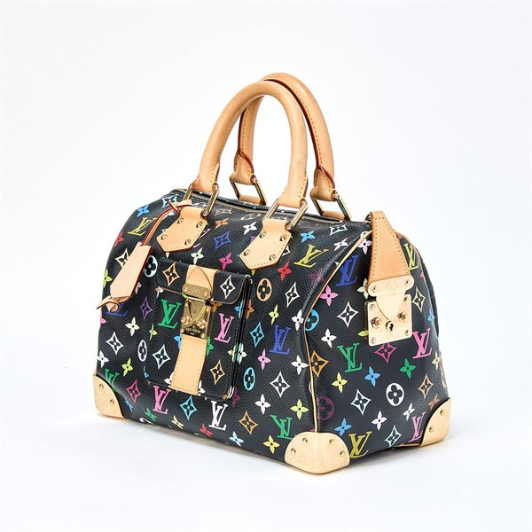 LOUIS VUITTON Speedy Monogram Multicolor 30 Hand Bag Multicolor Black Gold PVC Auth