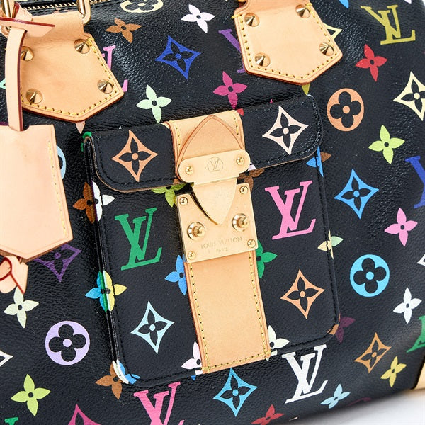 LOUIS VUITTON Speedy Monogram Multicolor 30 Hand Bag Multicolor Black Gold PVC Auth