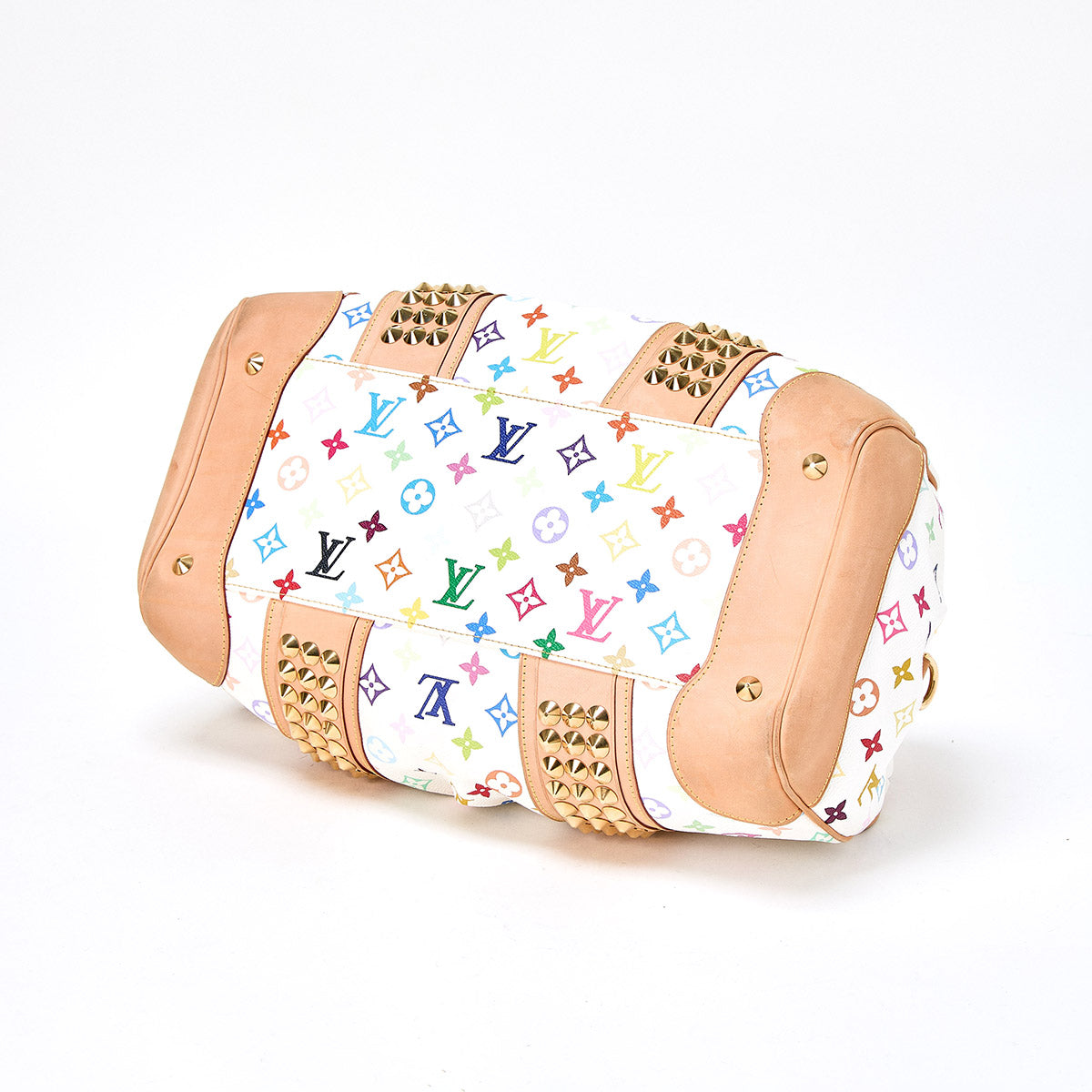 LOUIS VUITTON Monogram Multicolor Courtney GM Hand Bag M40260 Multicolor Blanc Gold PVC Auth