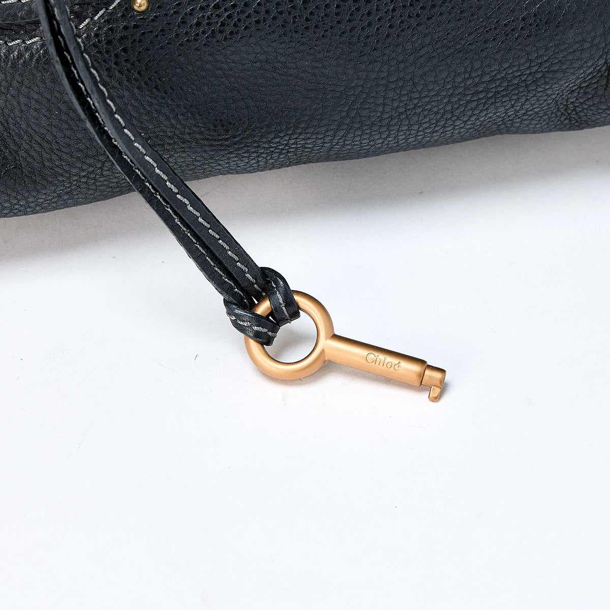 Chloe Paddington Medium Hand Bag Black Gold Leather Auth