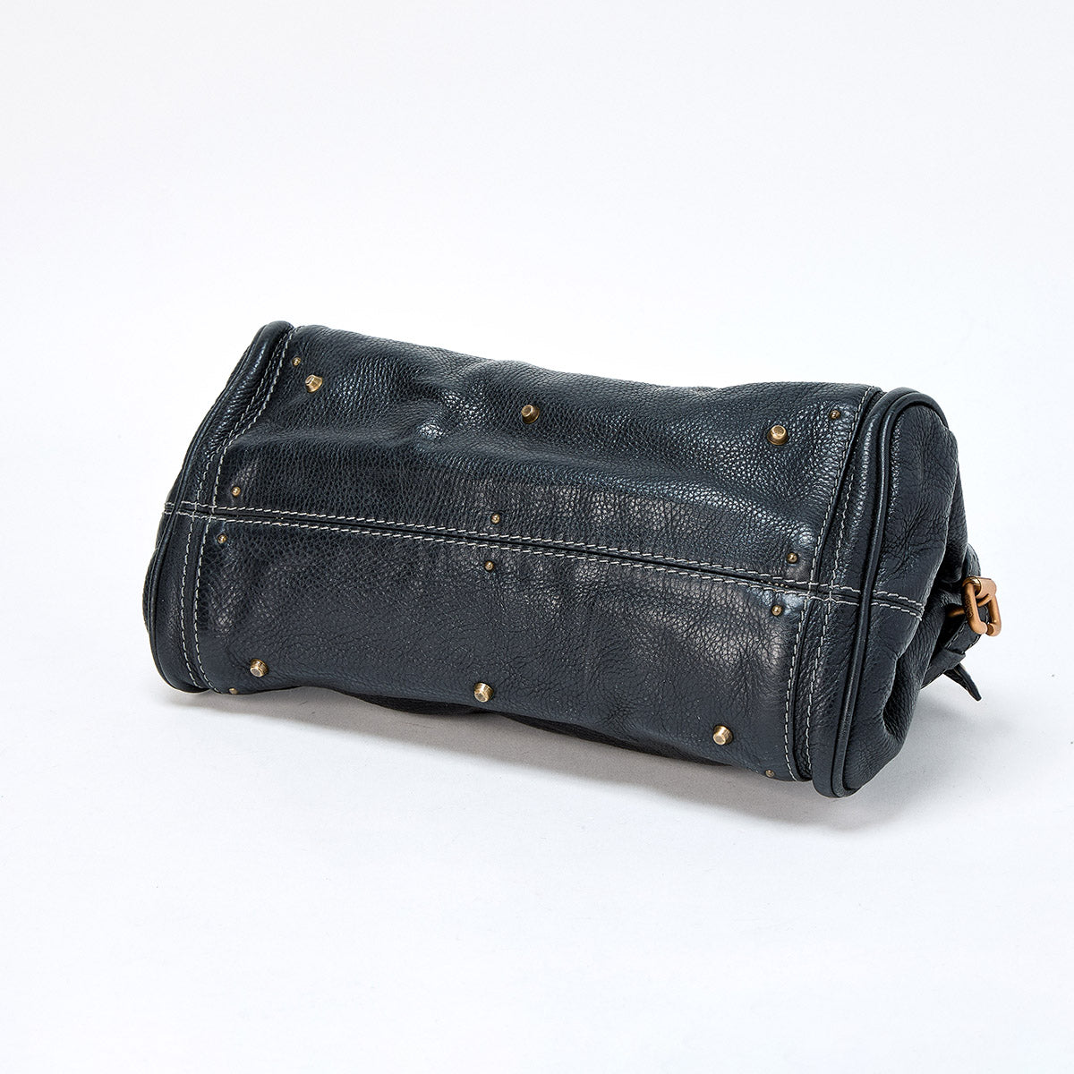 Chloe Paddington Medium Hand Bag Black Gold Leather Auth