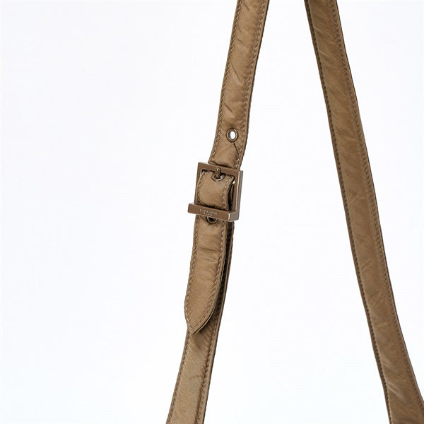 SAINT LAURENT Shoulder Bag 733294 Khaki Green Matte Gold Tessuto Auth