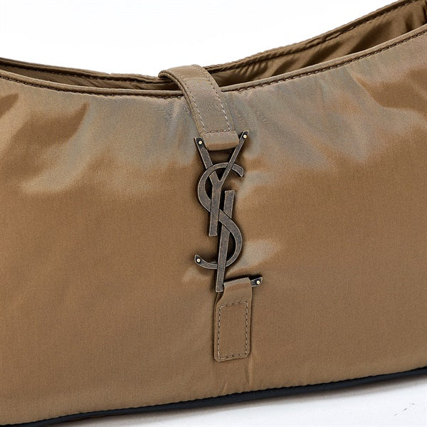 SAINT LAURENT Shoulder Bag 733294 Khaki Green Matte Gold Tessuto Auth