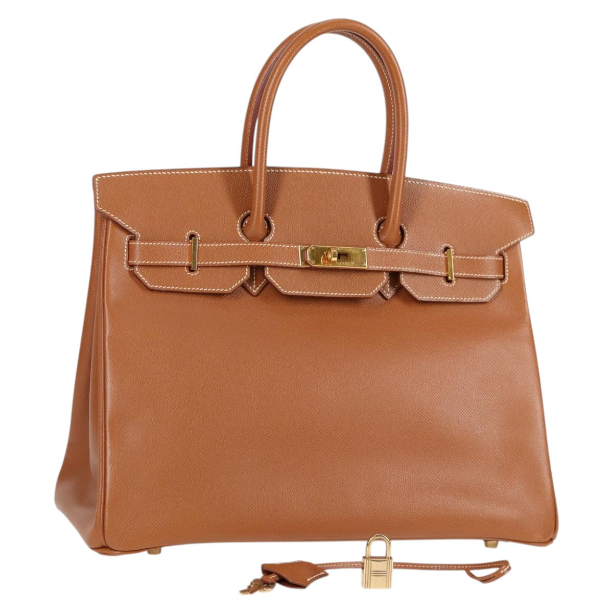 HERMES Birkin 35 1997 □A Handbag Gold Gold Cushvel