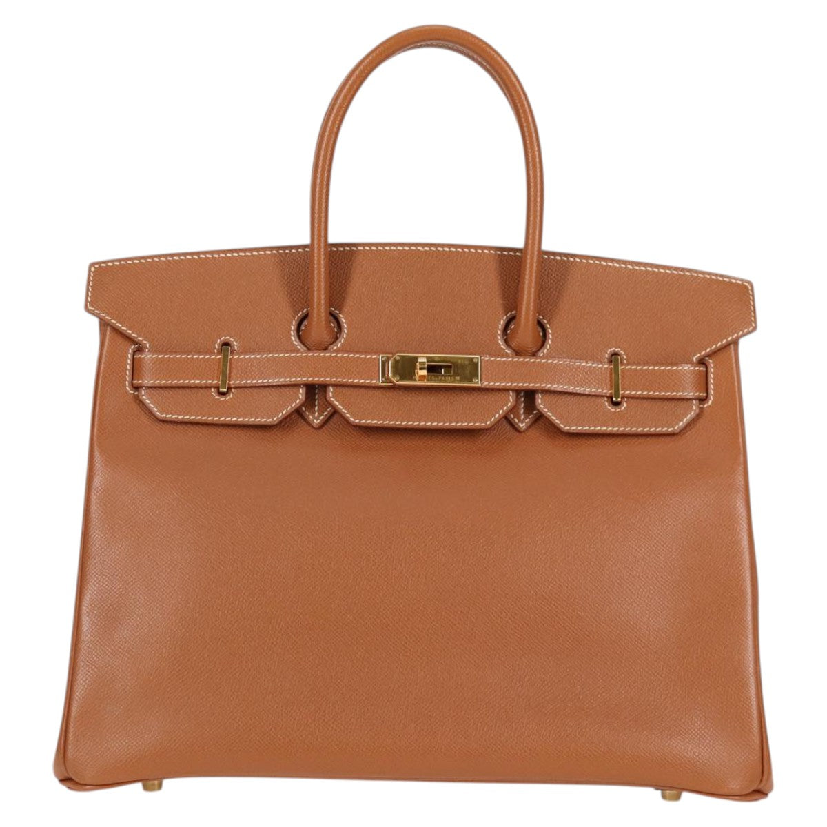 HERMES Birkin 35 1997 □A Handbag Gold Gold Cushvel