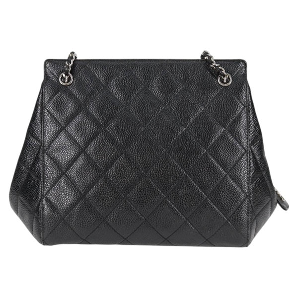 CHANEL Matelasse 1997 Shoulder Bag Black Silver Caviar Skin Auth