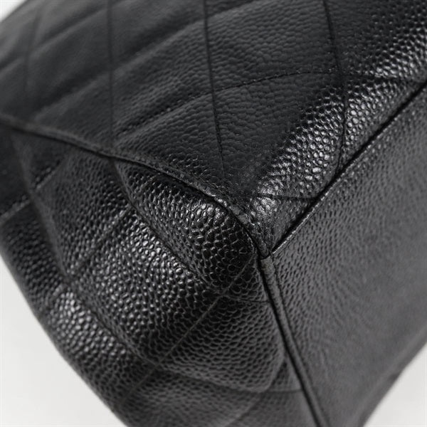 CHANEL Matelasse 1997 Shoulder Bag Black Silver Caviar Skin Auth