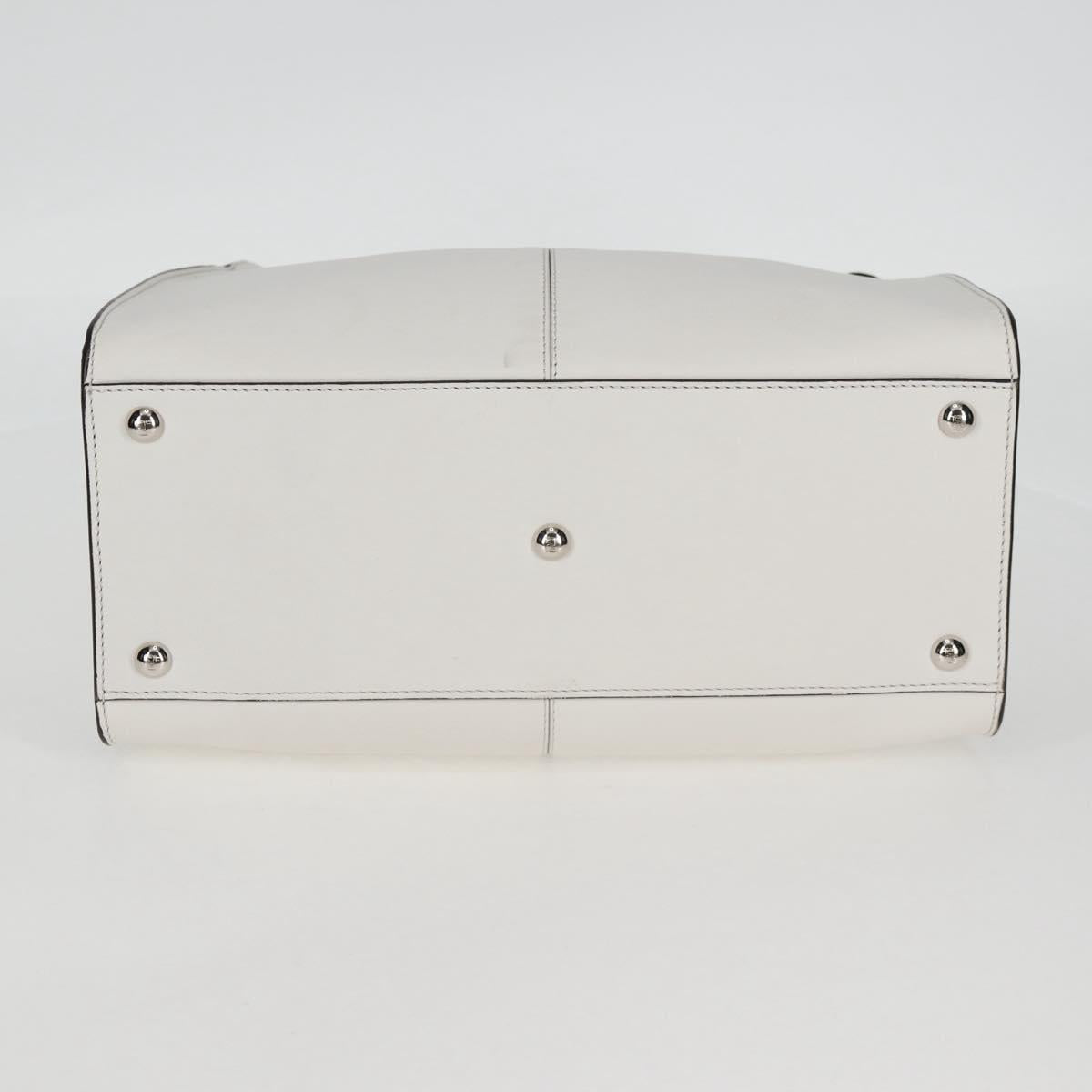 FENDI Peekaboo X-Lite Handbag White Silver Leather