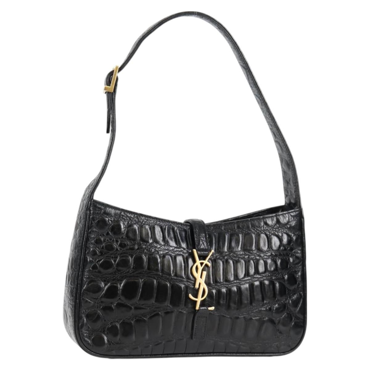 SAINT LAURENT Le Saint Cassette One Shoulder Bag Shoulder Bag Black Gold Embossed Leather