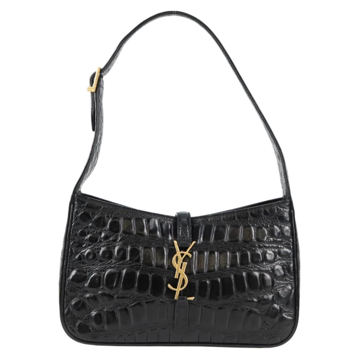 SAINT LAURENT Le Saint Cassette One Shoulder Bag Shoulder Bag Black Gold Embossed Leather