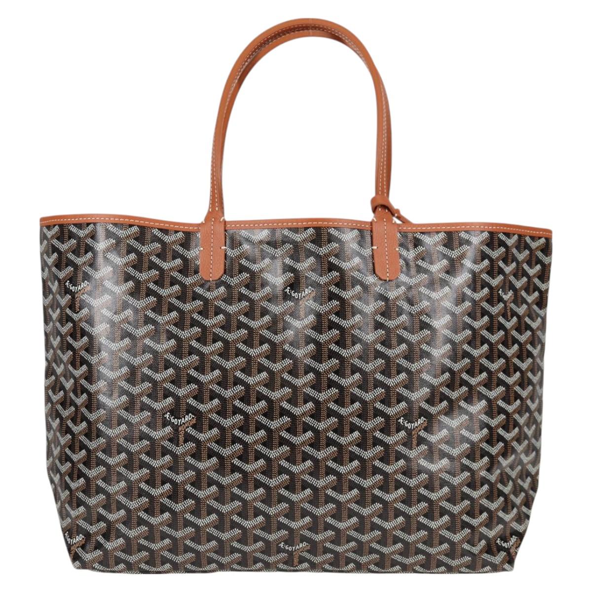 GOYARD Saint Louis PM Tote Bag Brown Black PVC