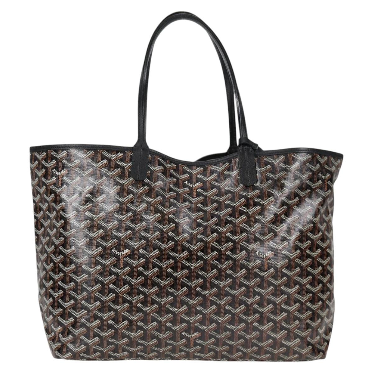 GOYARD Saint Louis PM Tote Bag Black Silver PVC