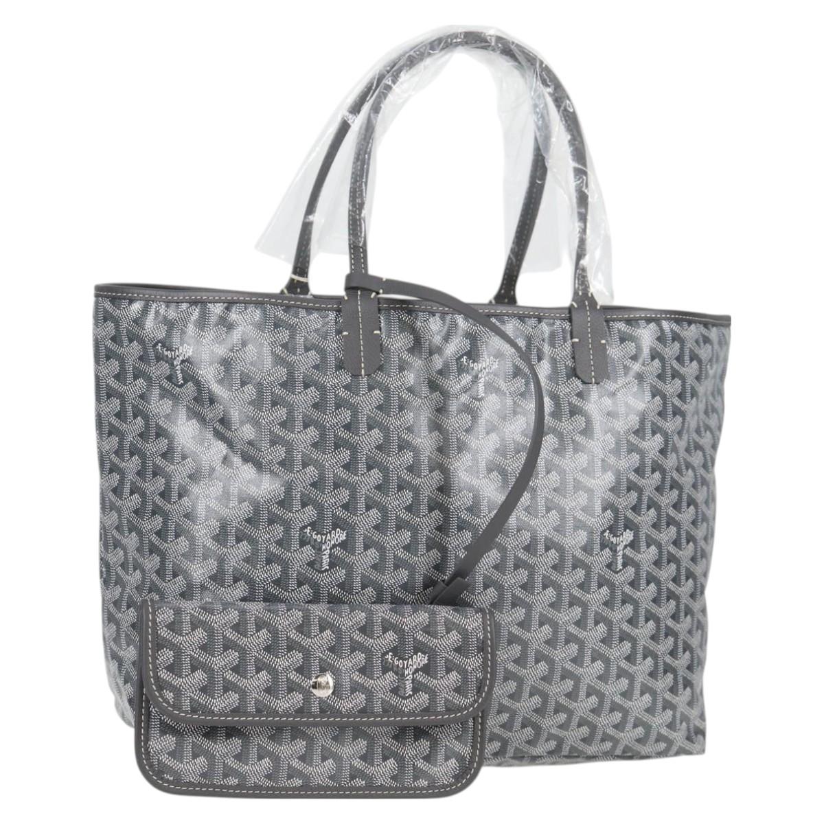 GOYARD Saint Louis PM Tote Bag Grey Silver PVC