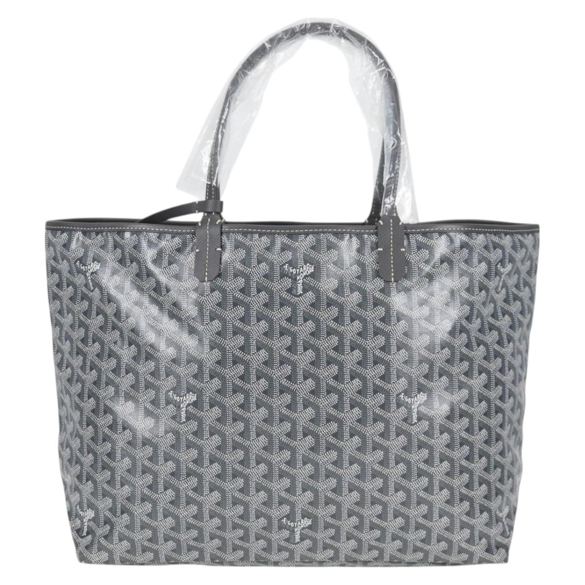 GOYARD Saint Louis PM Tote Bag Grey Silver PVC