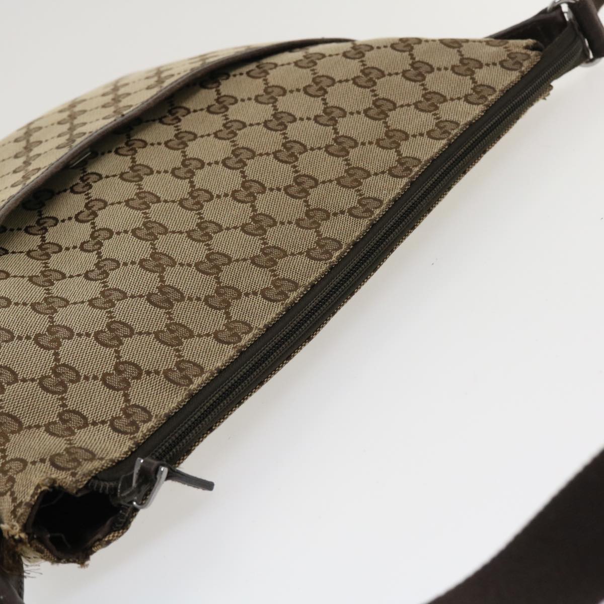 GUCCI GG Canvas Shoulder Bag Canvas Beige Brown 145856 Auth ac1754