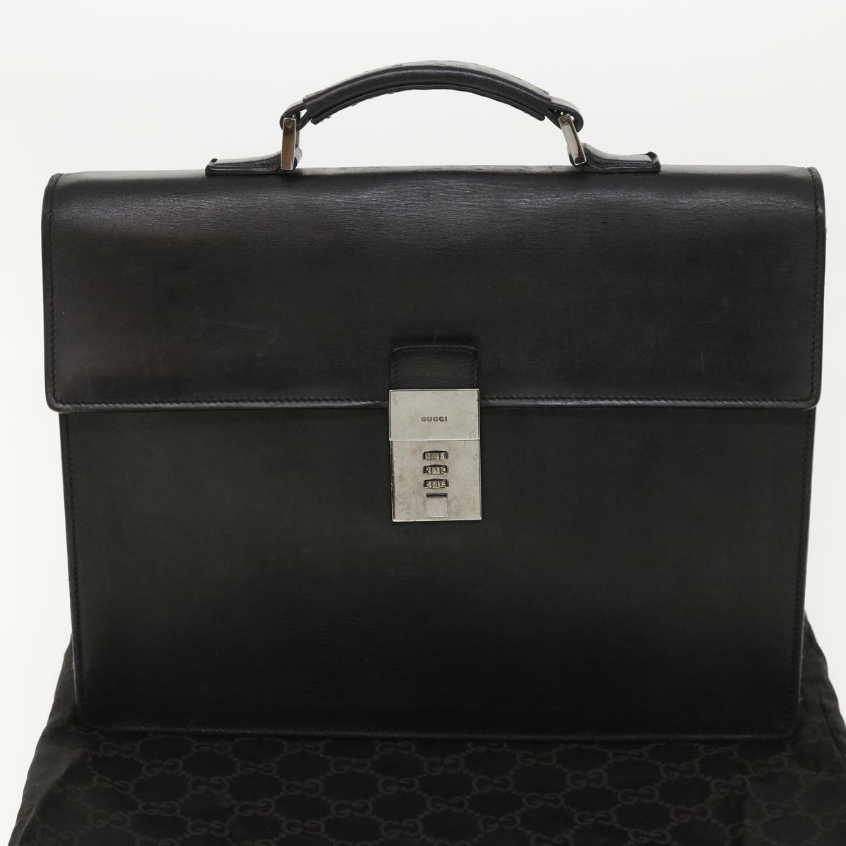 GUCCI Business Bag Leather Black 34044 Auth ac1756