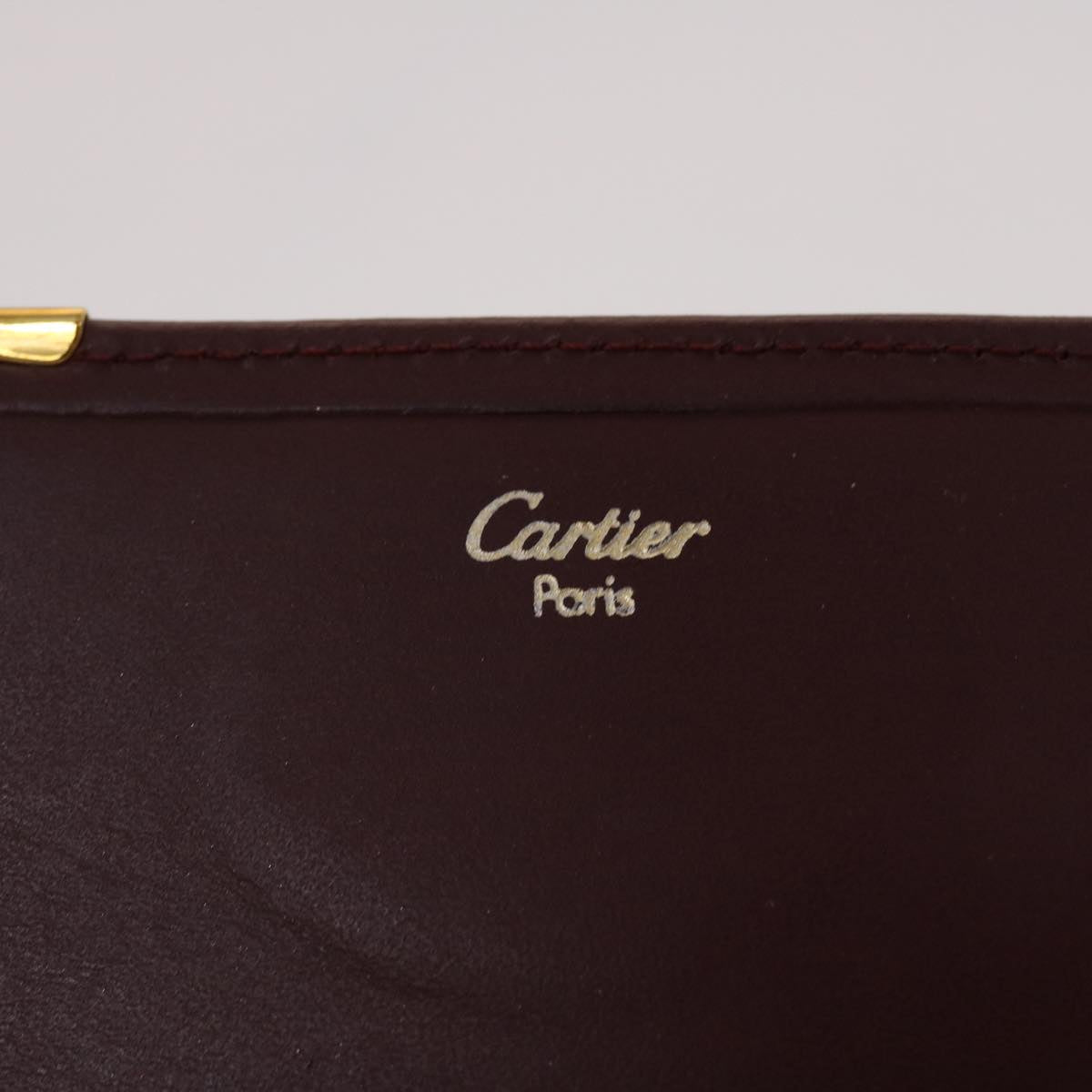 CARTIER Wallet Leather Red Auth ac2039