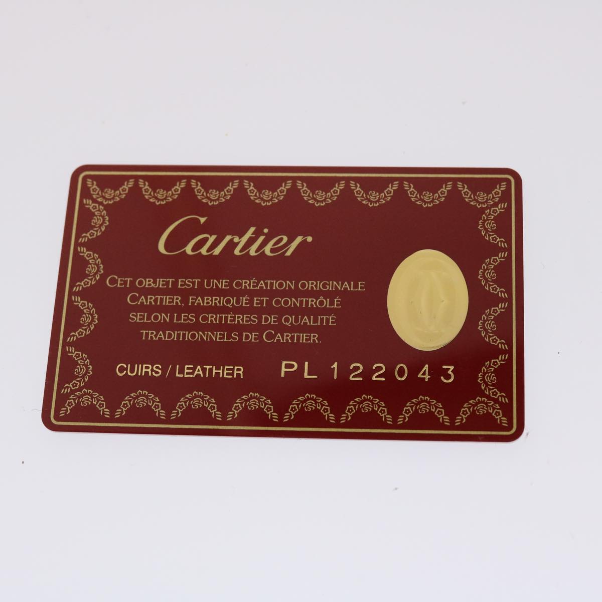 CARTIER Wallet Leather Red Auth ac2039