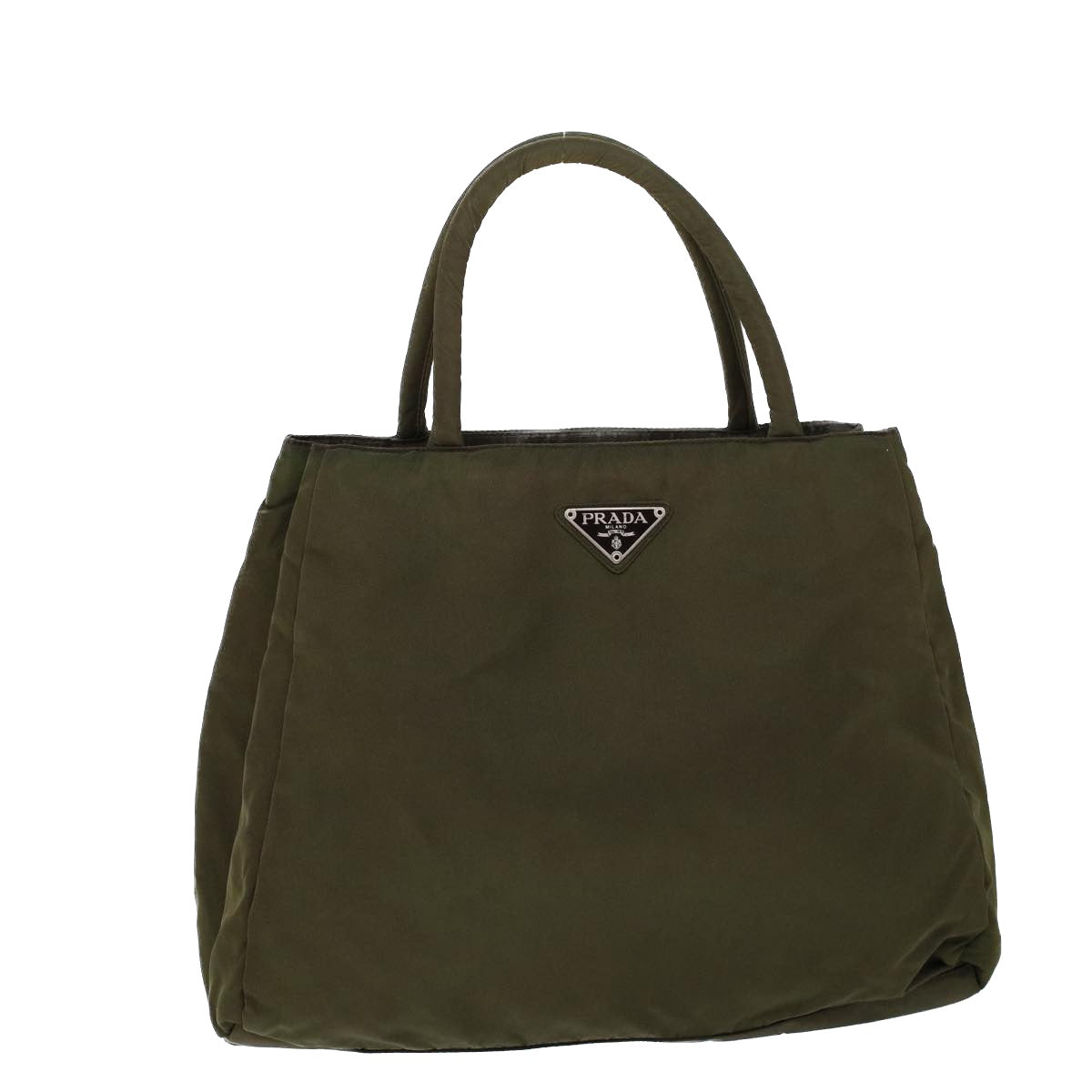 PRADA Hand Bag Nylon Khaki Auth ac2161