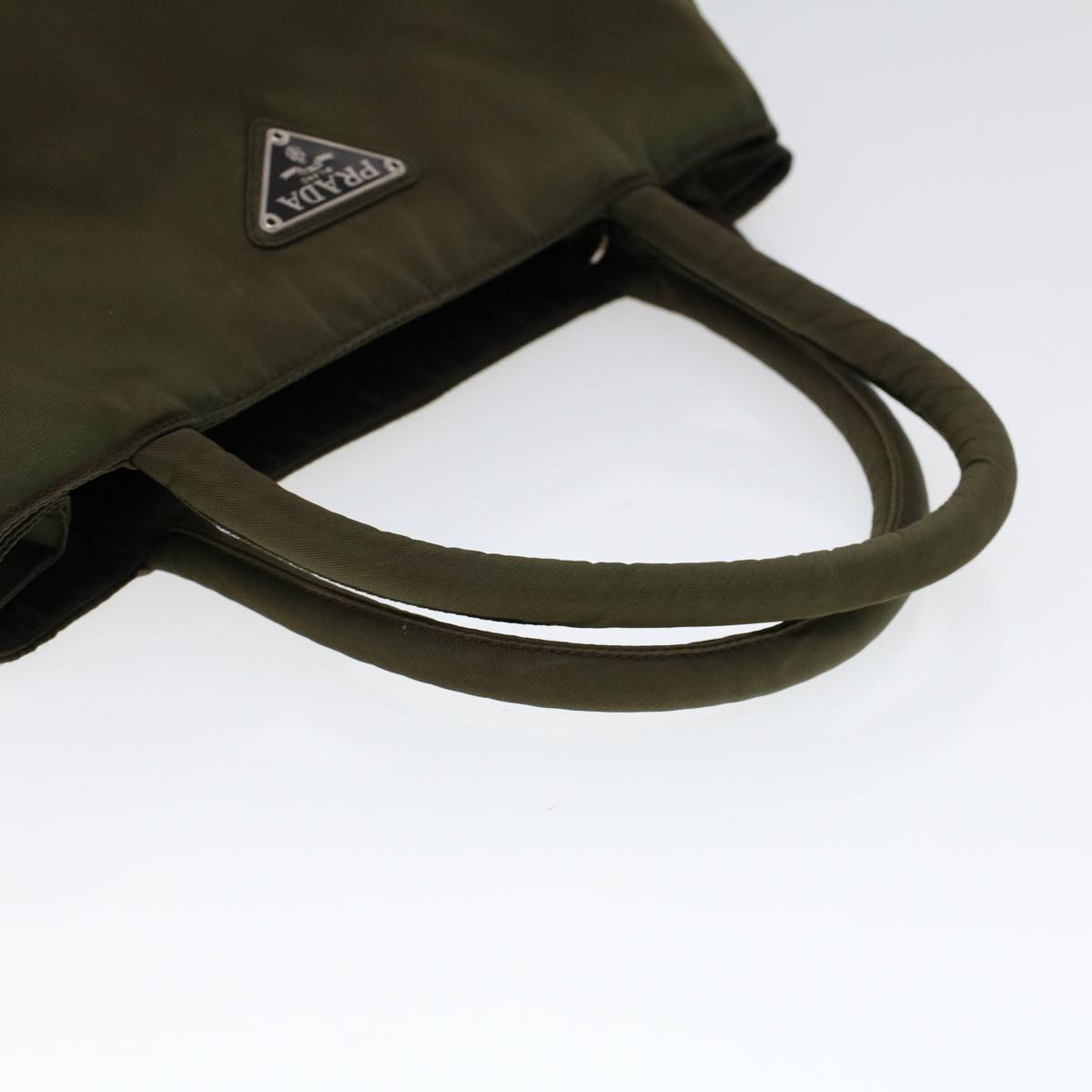 PRADA Hand Bag Nylon Khaki Auth ac2161