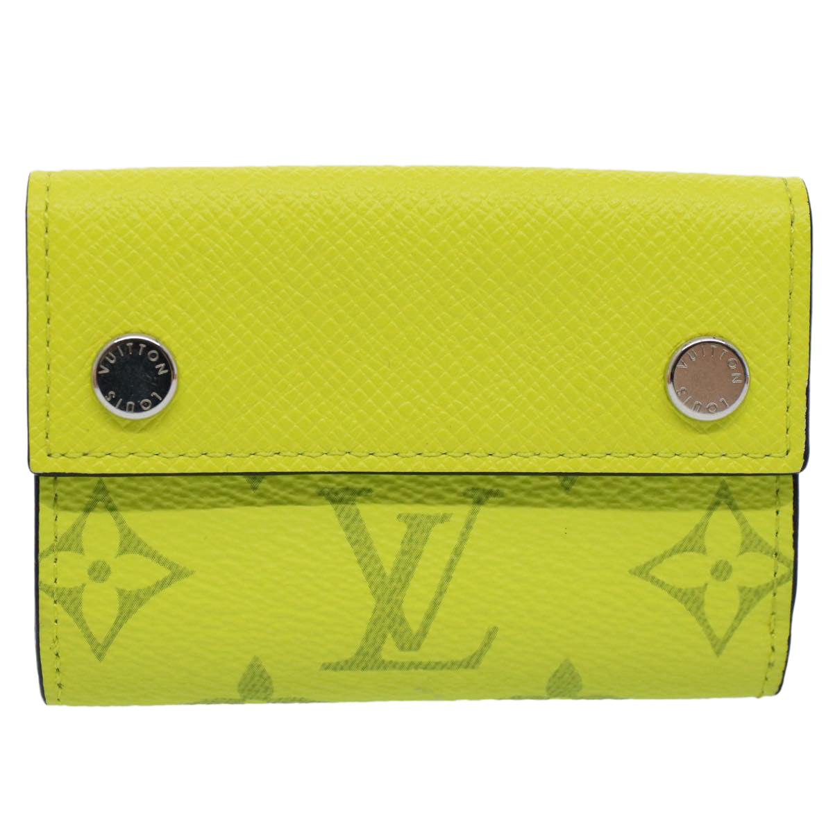 LOUIS VUITTON Taigalama Discovery Compact Wallet Jaune M67629 LV Auth ac2214