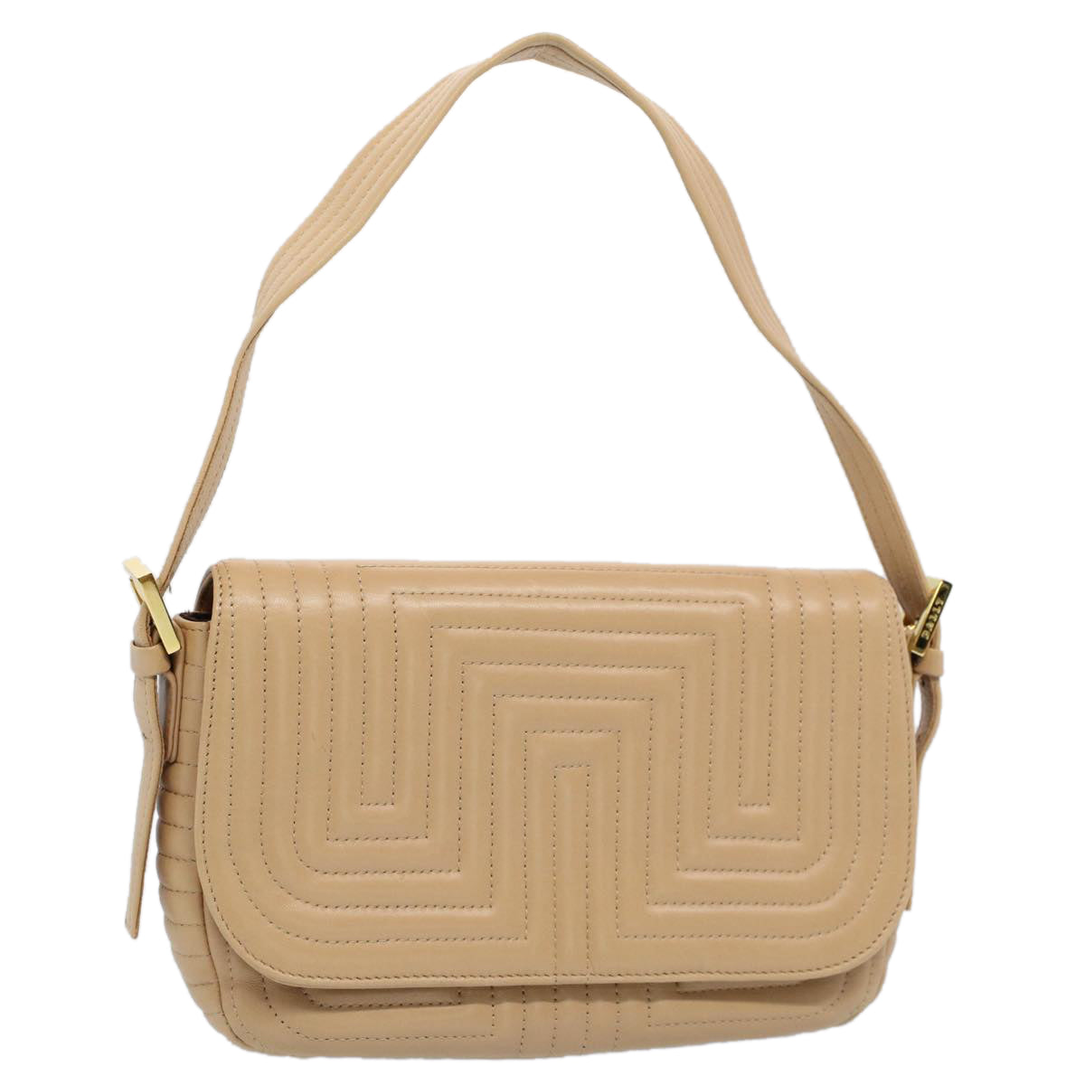 BALLY Shoulder Bag Leather Beige Auth ac2228