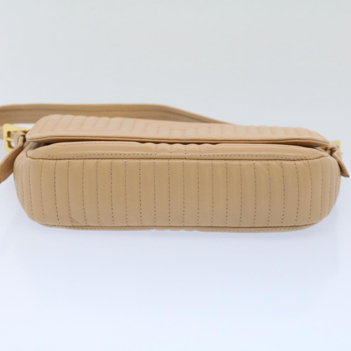 BALLY Shoulder Bag Leather Beige Auth ac2228