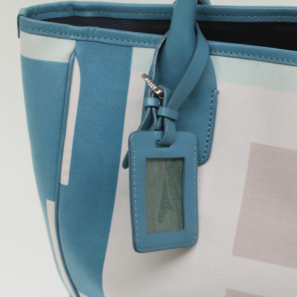 BALLY Tote Bag Canvas Light Blue Auth ac2233