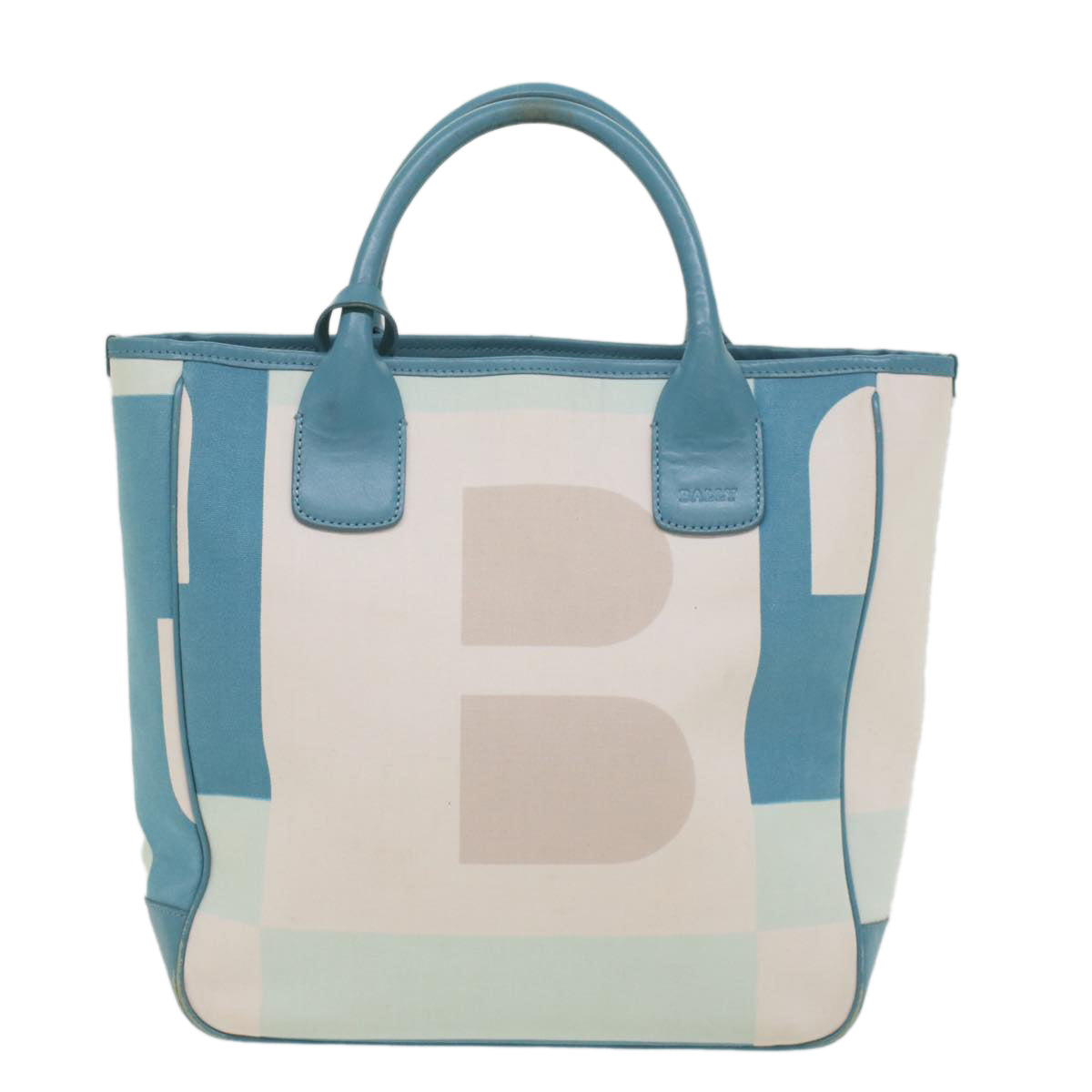 BALLY Tote Bag Canvas Light Blue Auth ac2233