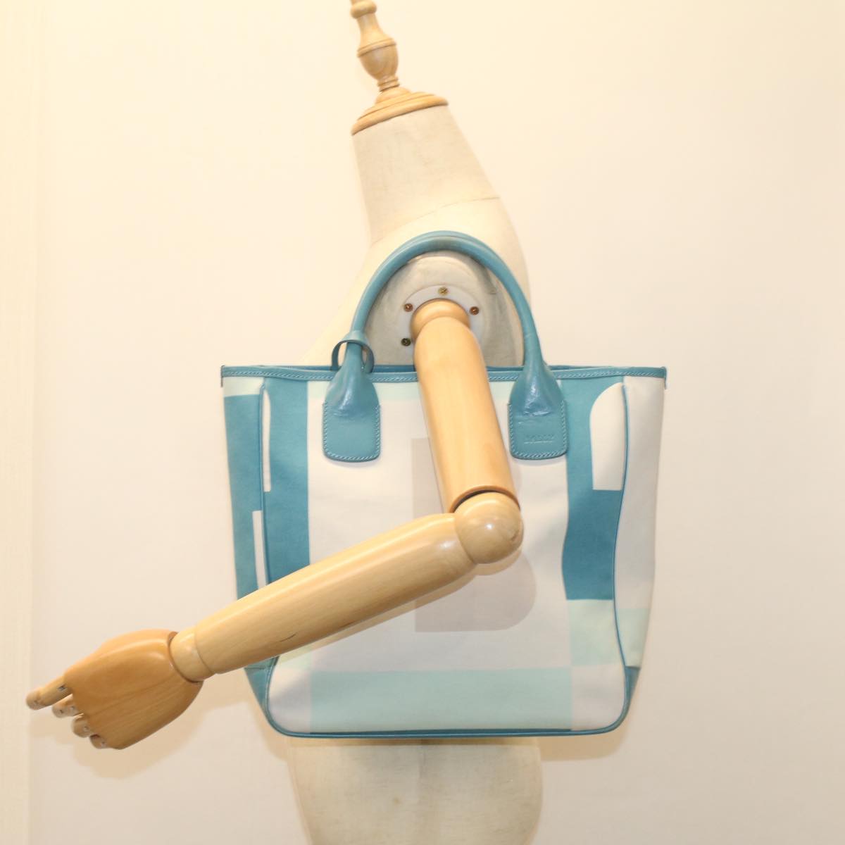 BALLY Tote Bag Canvas Light Blue Auth ac2233