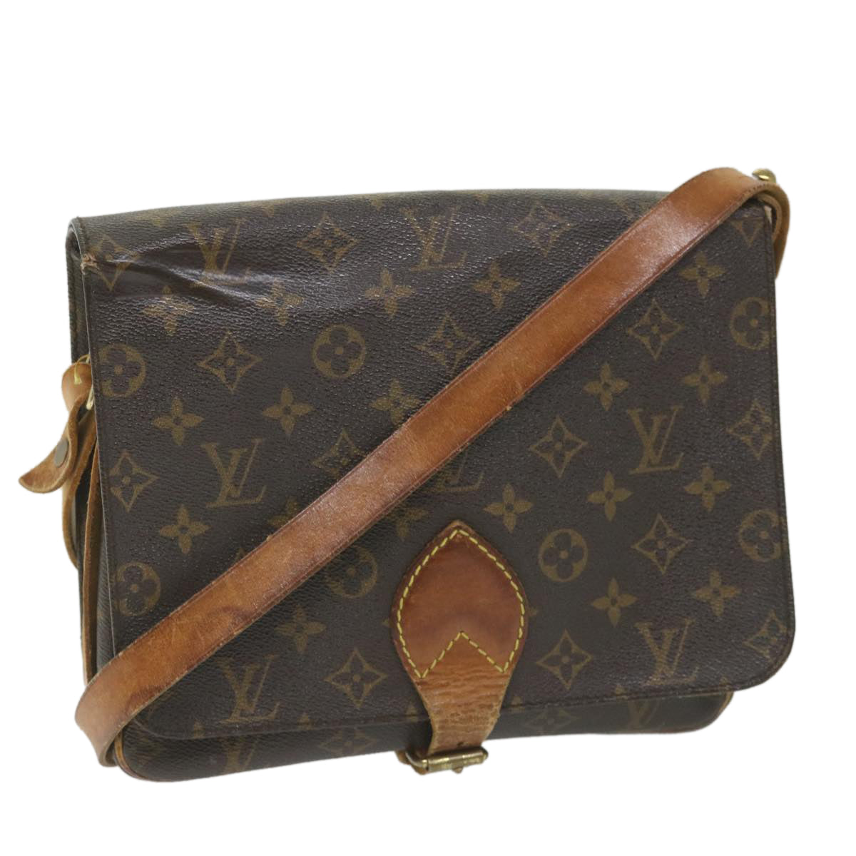 LOUIS VUITTON Monogram Cartouchiere GM Shoulder Bag M51252 LV Auth ac2265