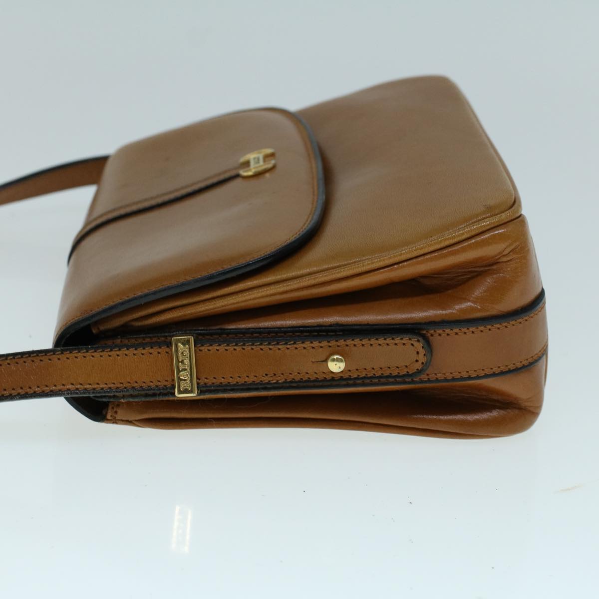 BALLY Shoulder Bag Leather Brown Auth ac2272