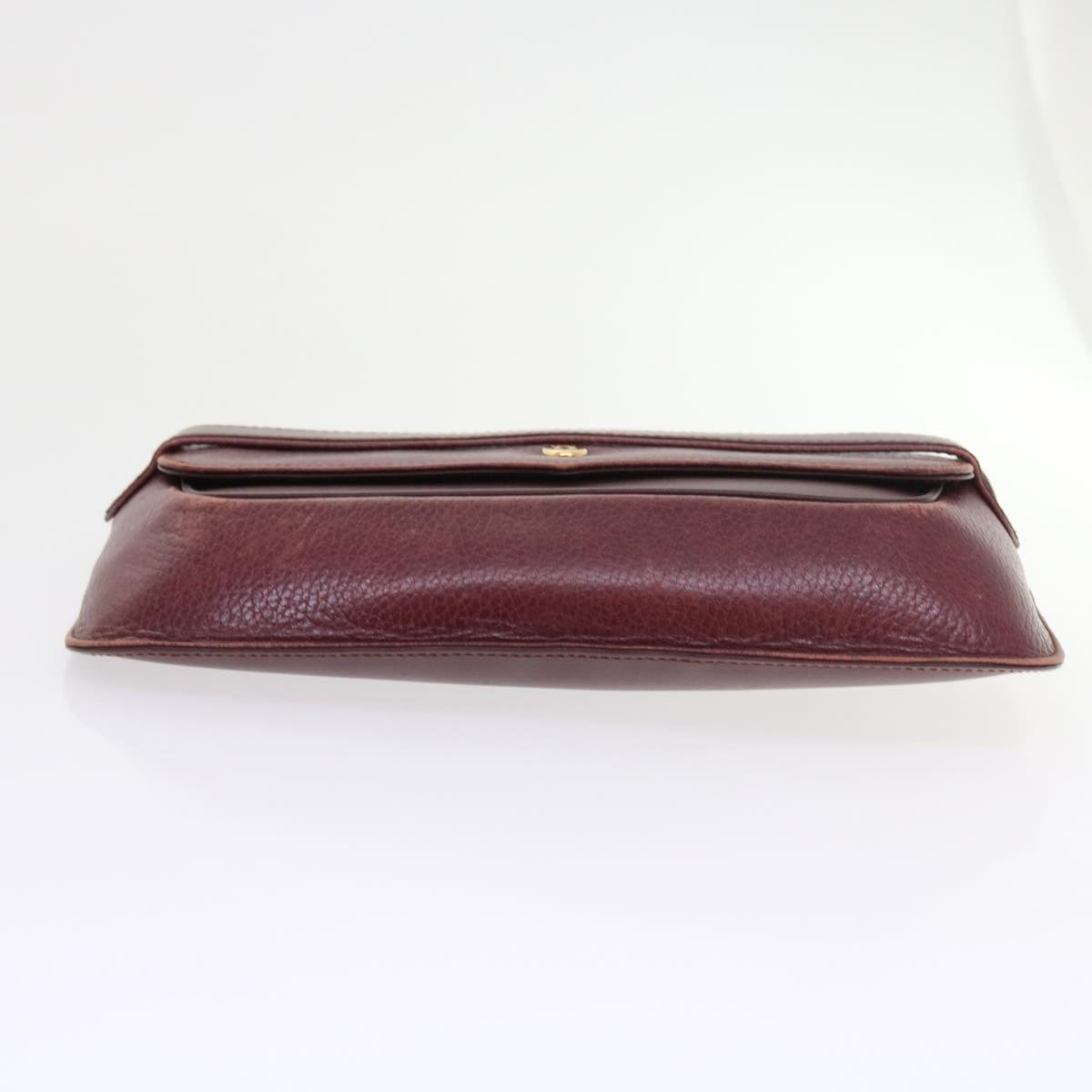 CARTIER Clutch Bag Leather Red Auth ac2282