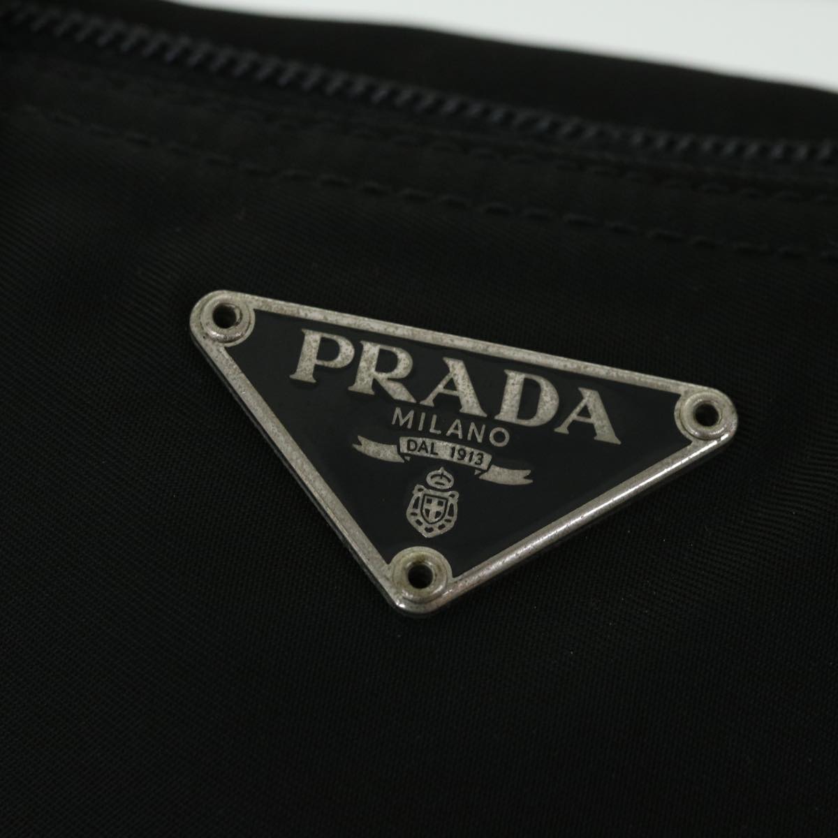 PRADA Hand Bag Nylon Black Auth ac2289