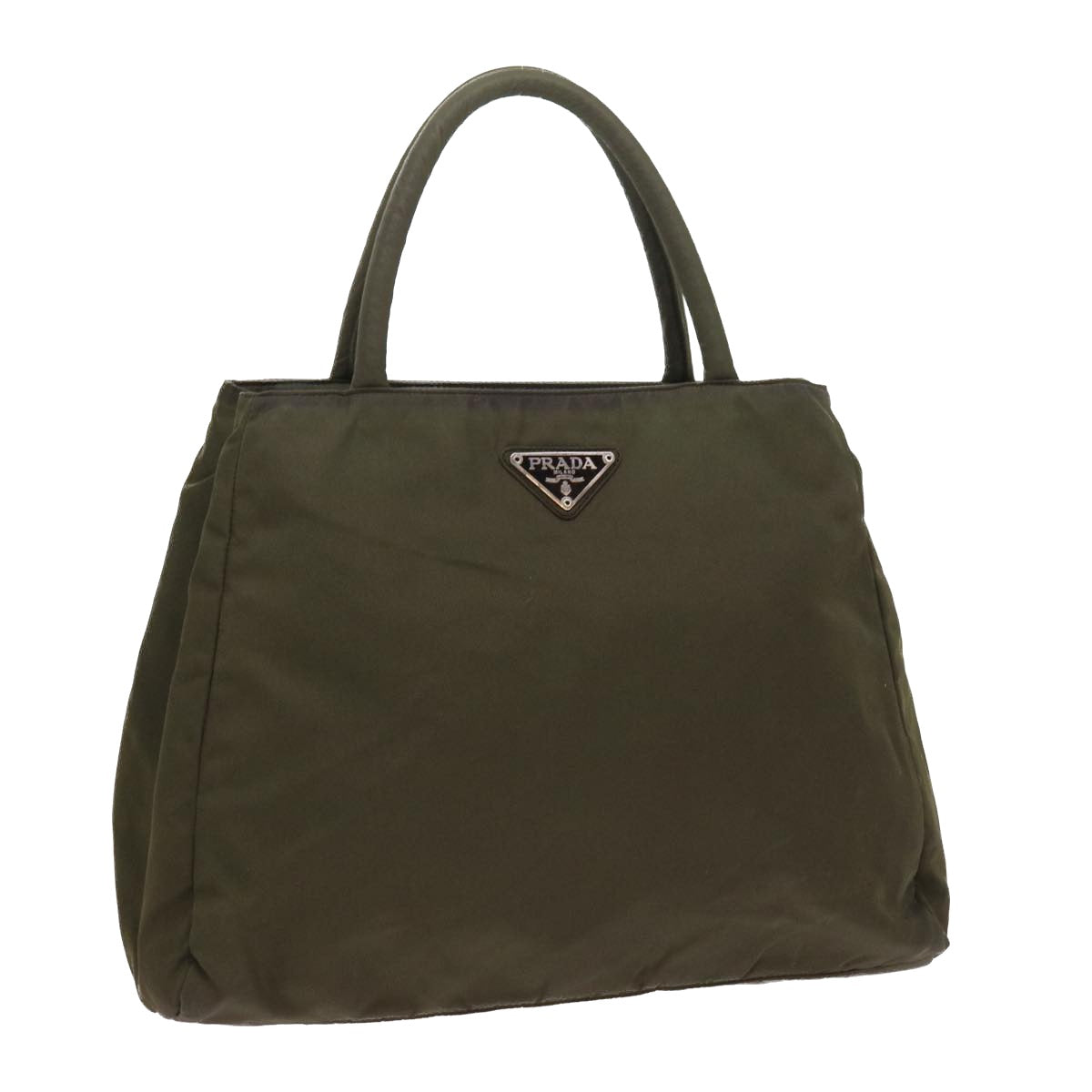 PRADA Hand Bag Nylon Khaki Auth ac2300