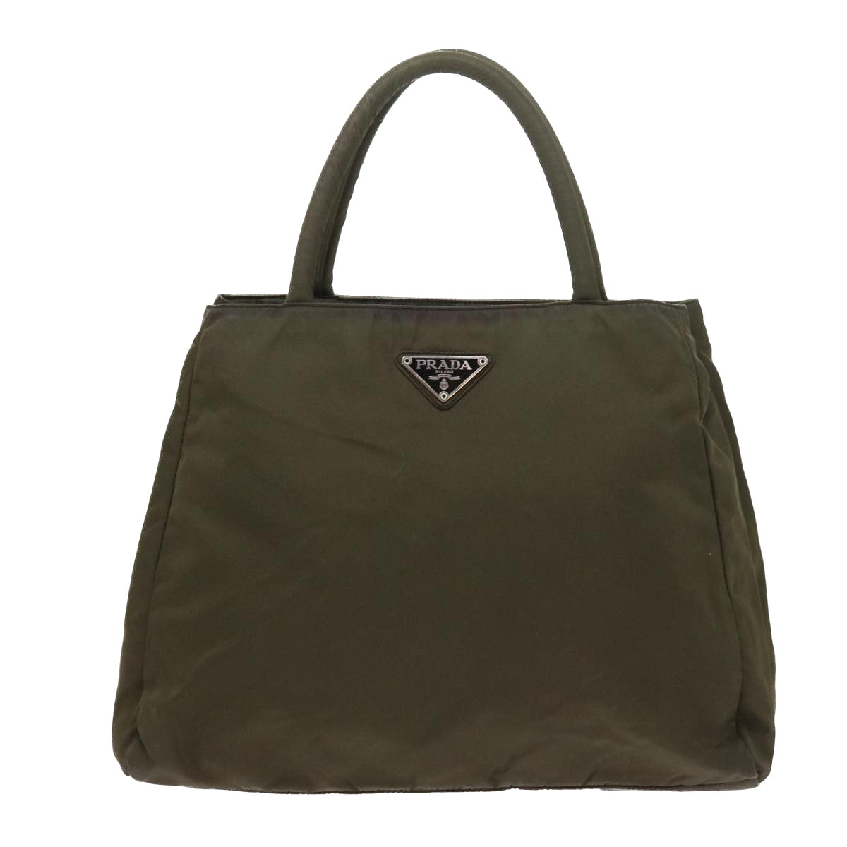 PRADA Hand Bag Nylon Khaki Auth ac2300