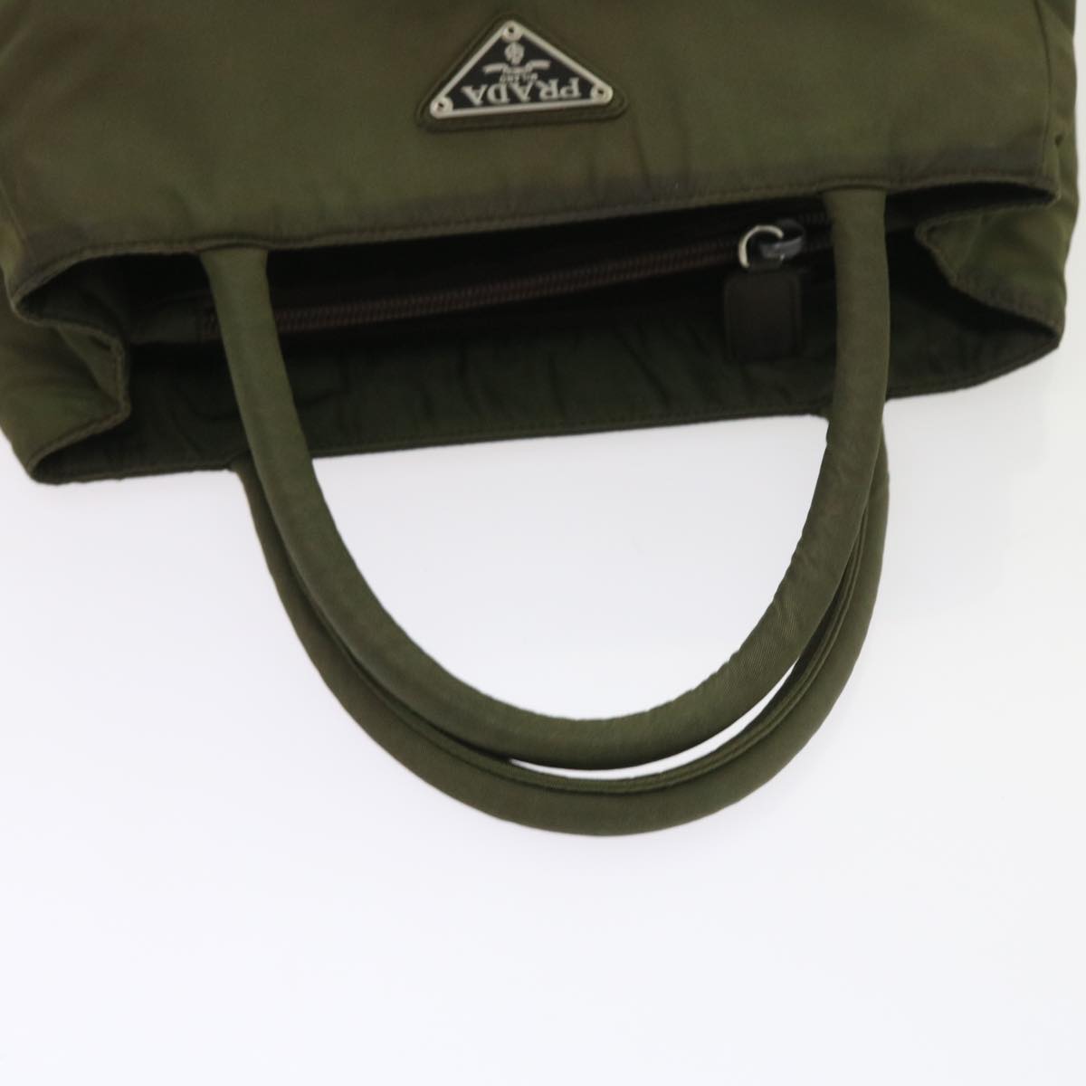 PRADA Hand Bag Nylon Khaki Auth ac2300