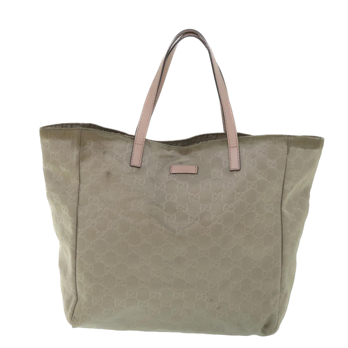 GUCCI GG Canvas Tote Bag Gray 282439 Auth ac2326