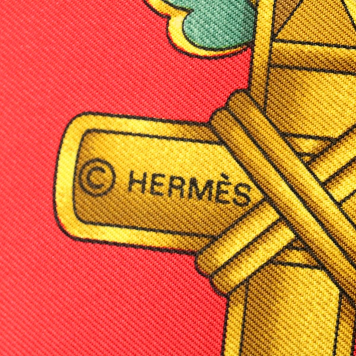 HERMES Carre 90 ENVOL Scarf Silk Red Auth ac2342