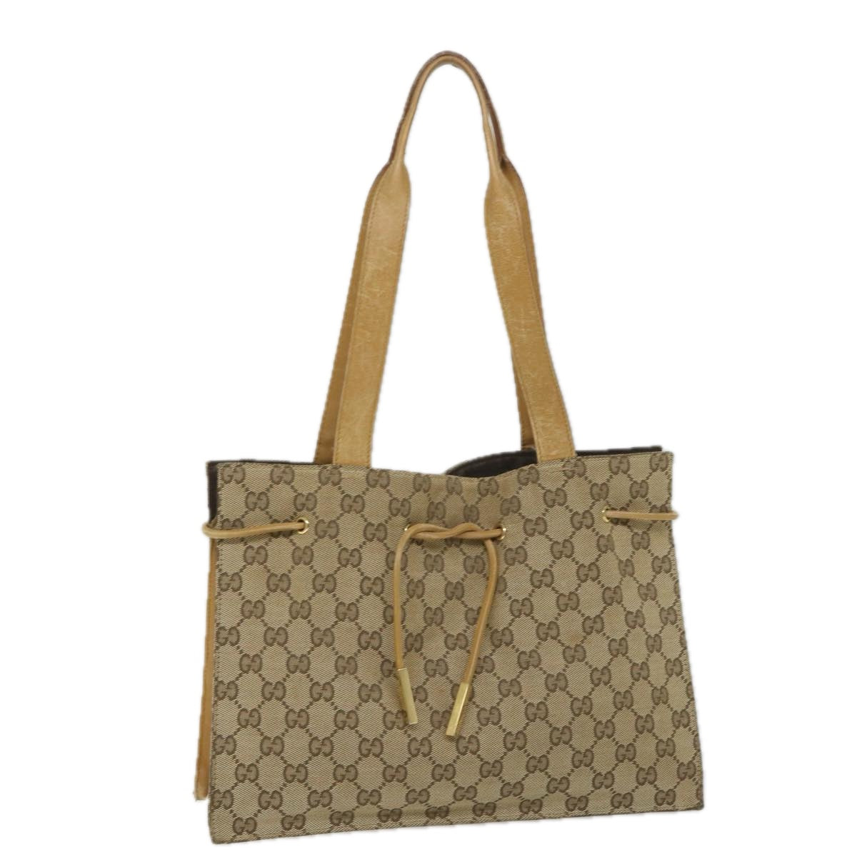 GUCCI GG Canvas Tote Bag Beige 002 1053 3754 Auth ac2355