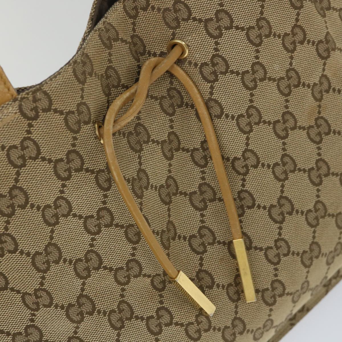 GUCCI GG Canvas Tote Bag Beige 002 1053 3754 Auth ac2355