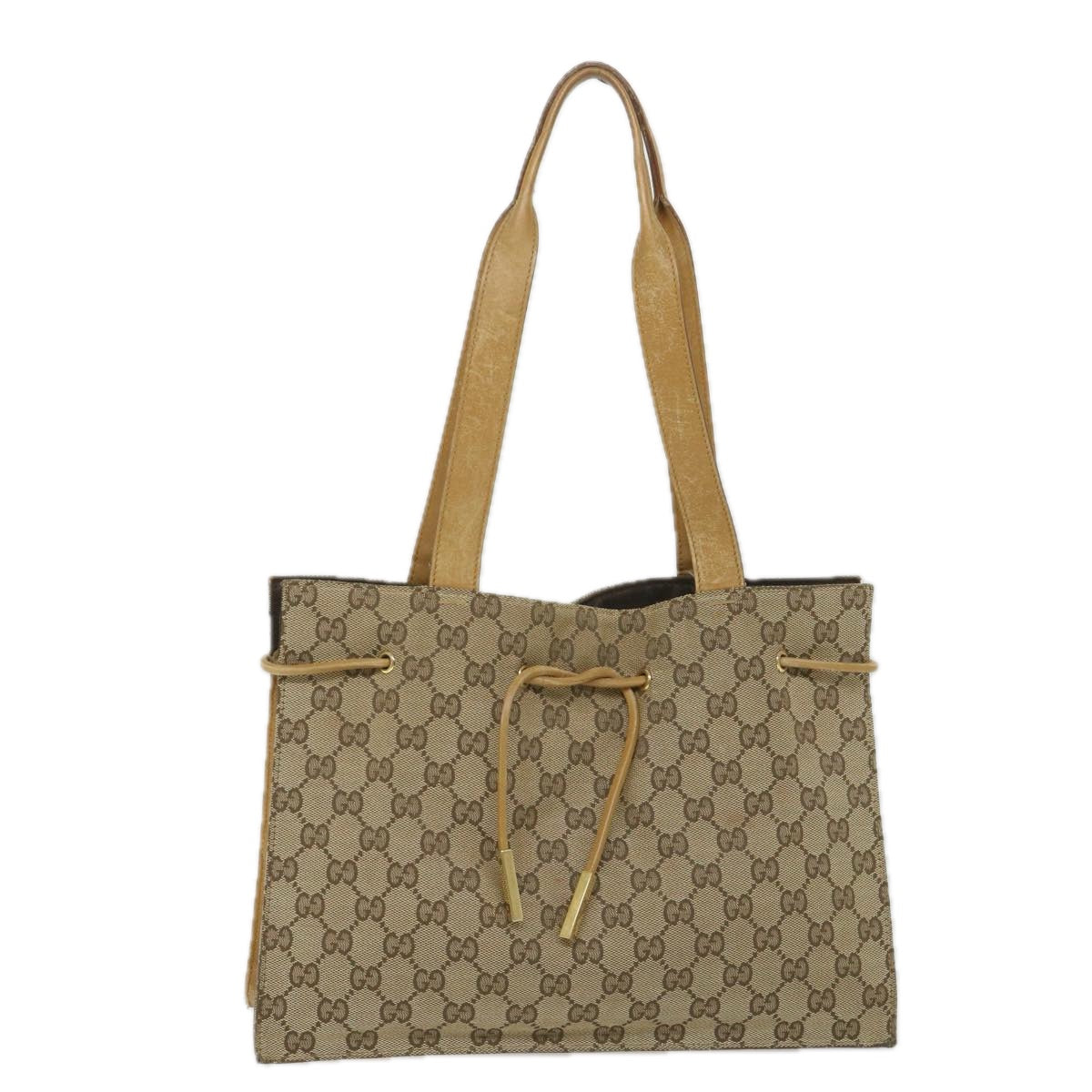 GUCCI GG Canvas Tote Bag Beige 002 1053 3754 Auth ac2355