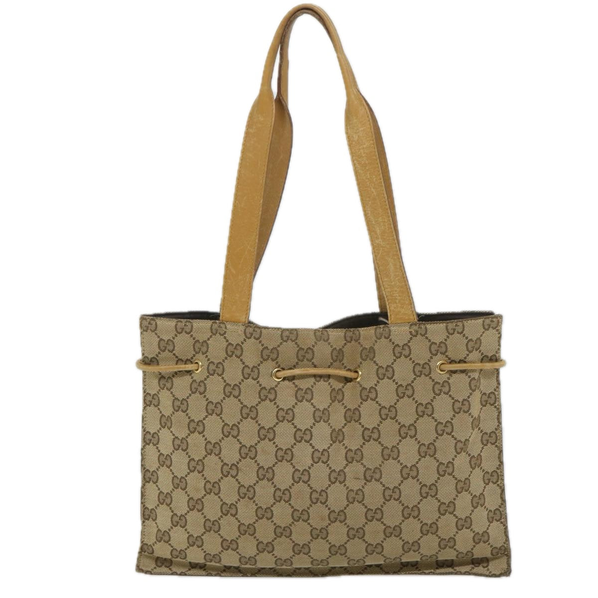 GUCCI GG Canvas Tote Bag Beige 002 1053 3754 Auth ac2355