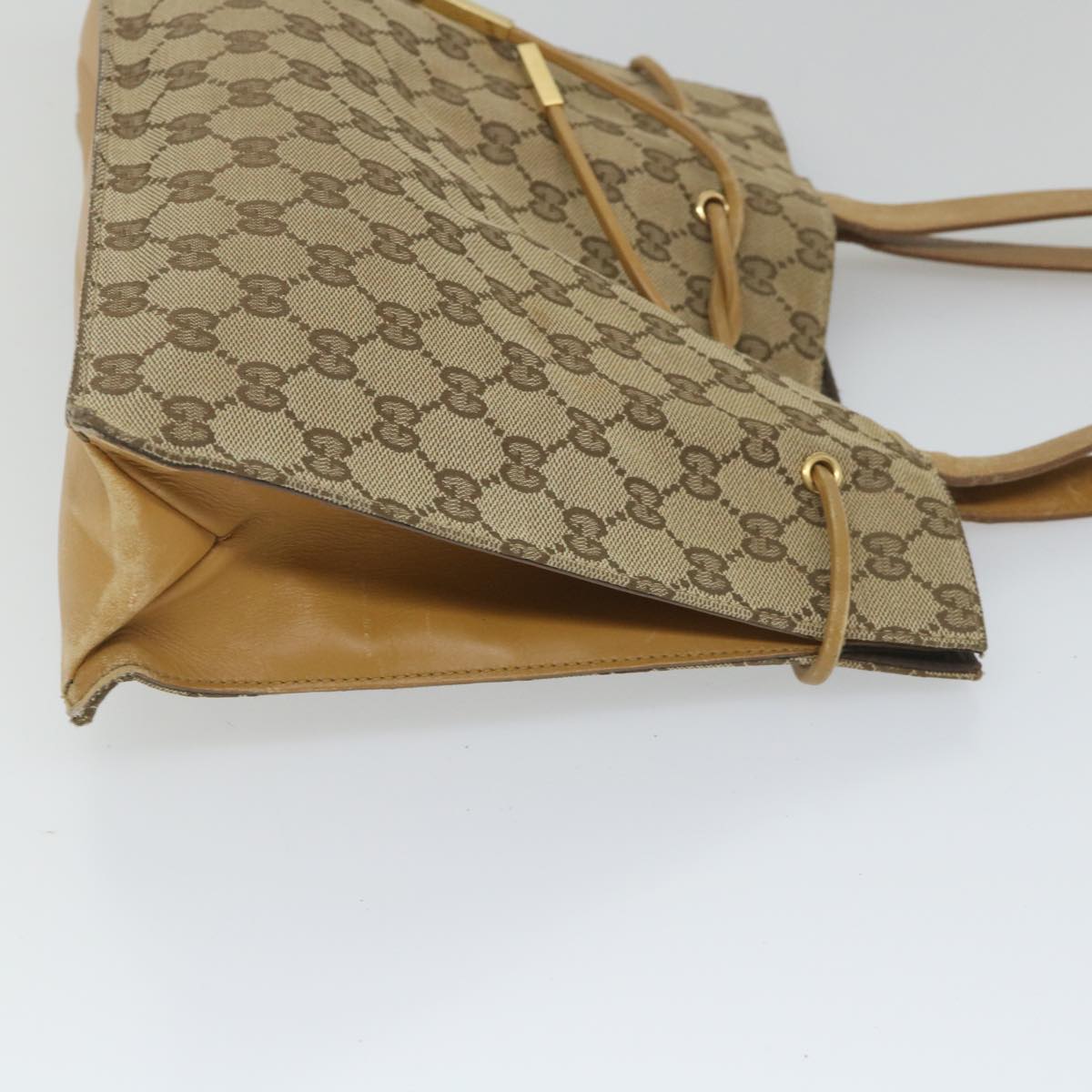 GUCCI GG Canvas Tote Bag Beige 002 1053 3754 Auth ac2355