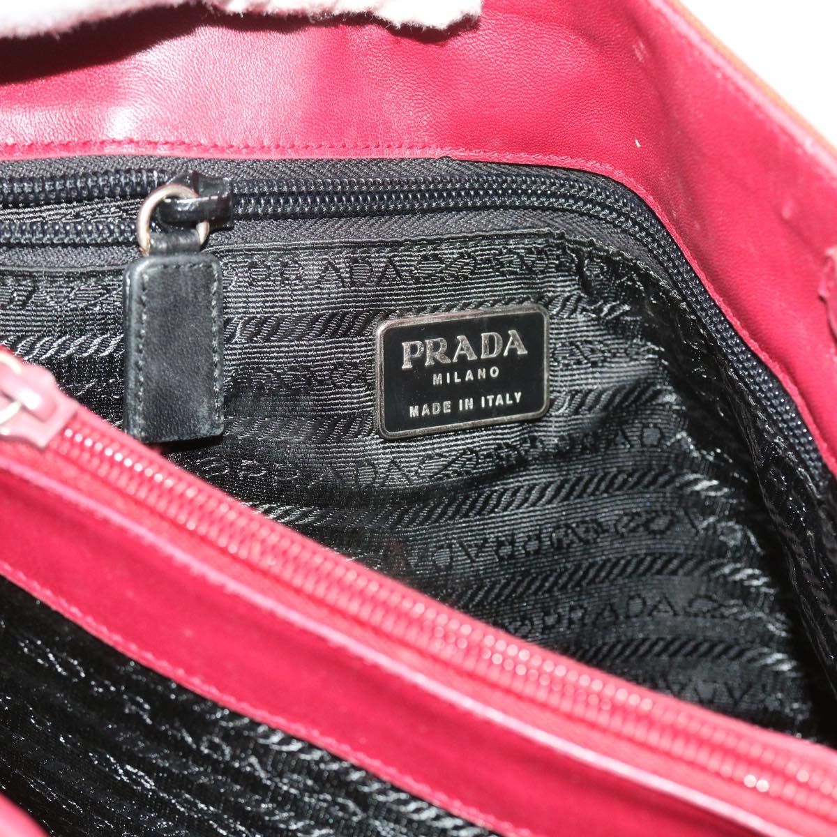 PRADA Hand Bag Nylon Red Auth ac2372