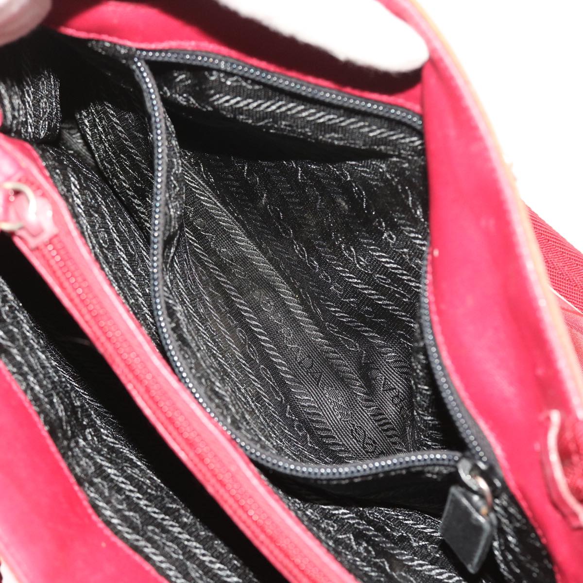 PRADA Hand Bag Nylon Red Auth ac2372