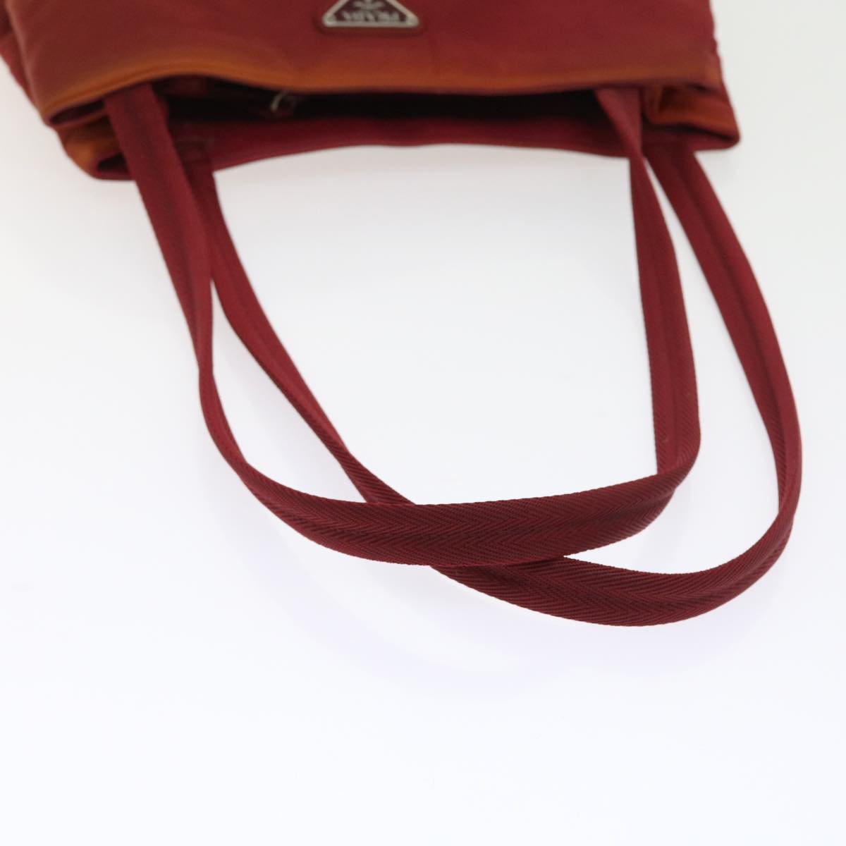 PRADA Hand Bag Nylon Red Auth ac2372