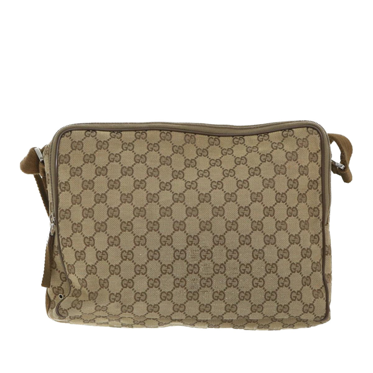 GUCCI GG Canvas Shoulder Bag Beige 90474 213532 Auth ac2380