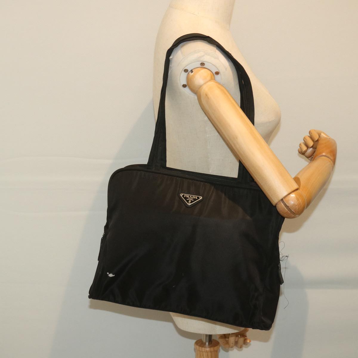 PRADA Shoulder Bag Nylon Black Auth ac2384