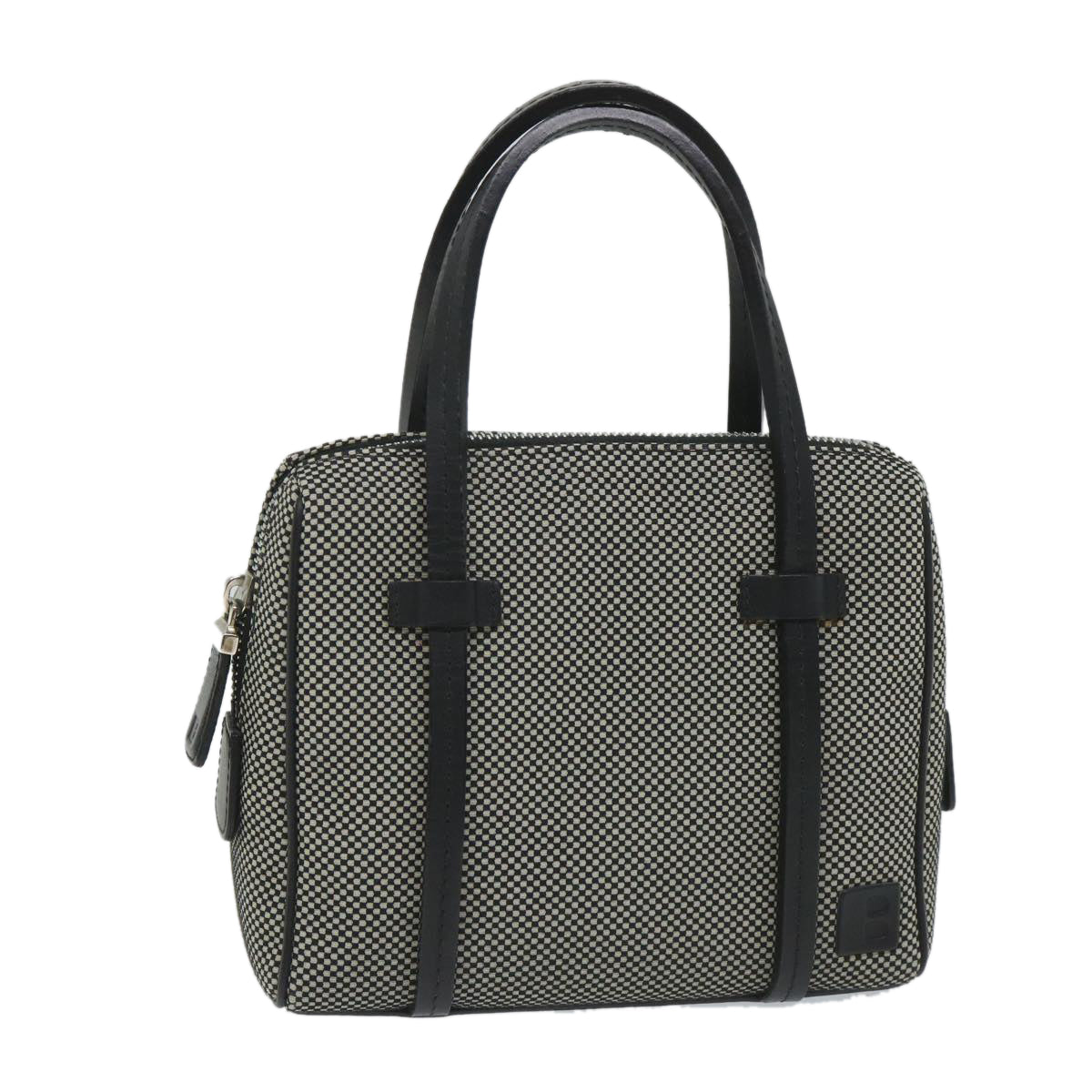 BALLY Hand Bag Canvas Gray Auth ac2394